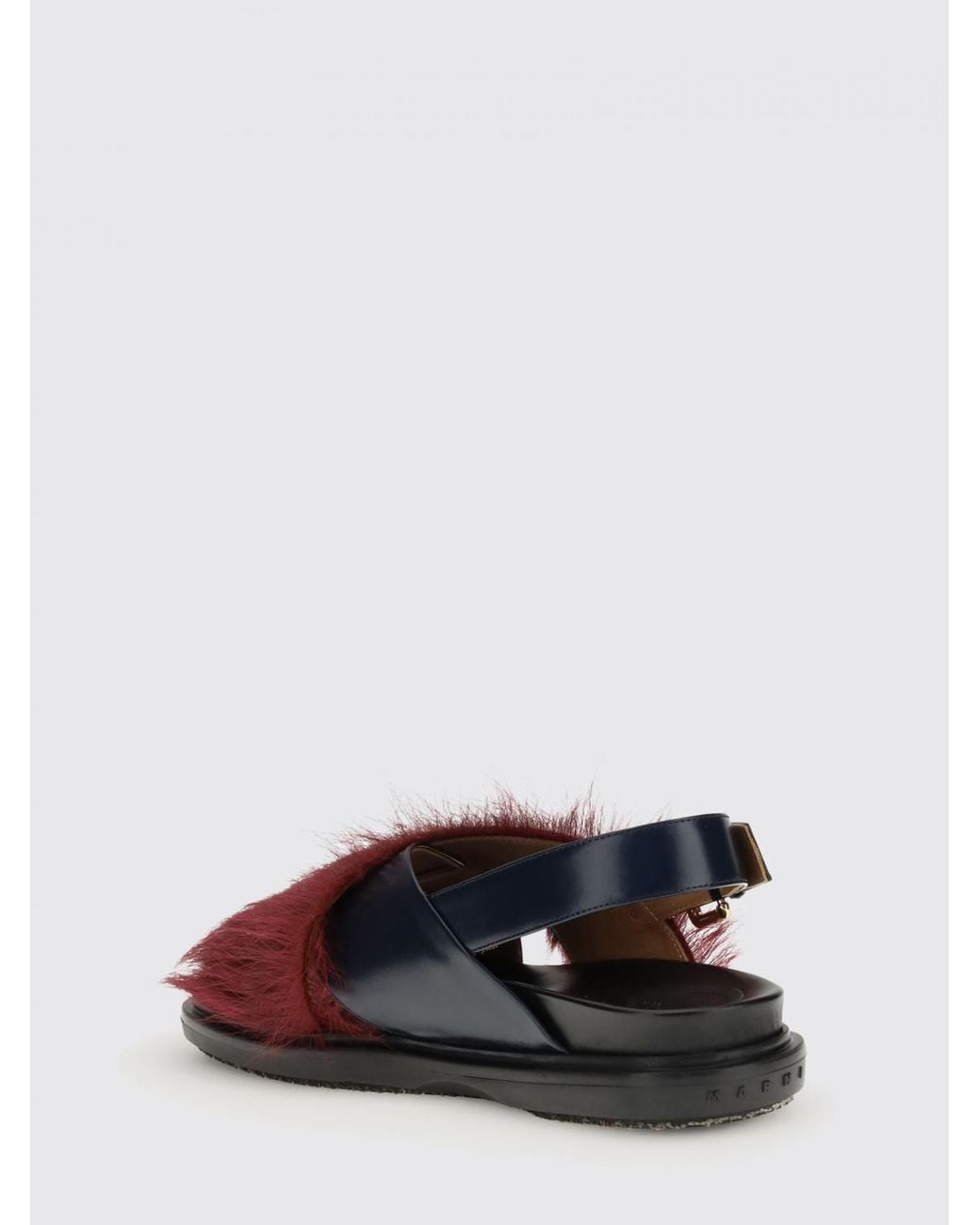 Marni Brown Leather And Fur Sandals