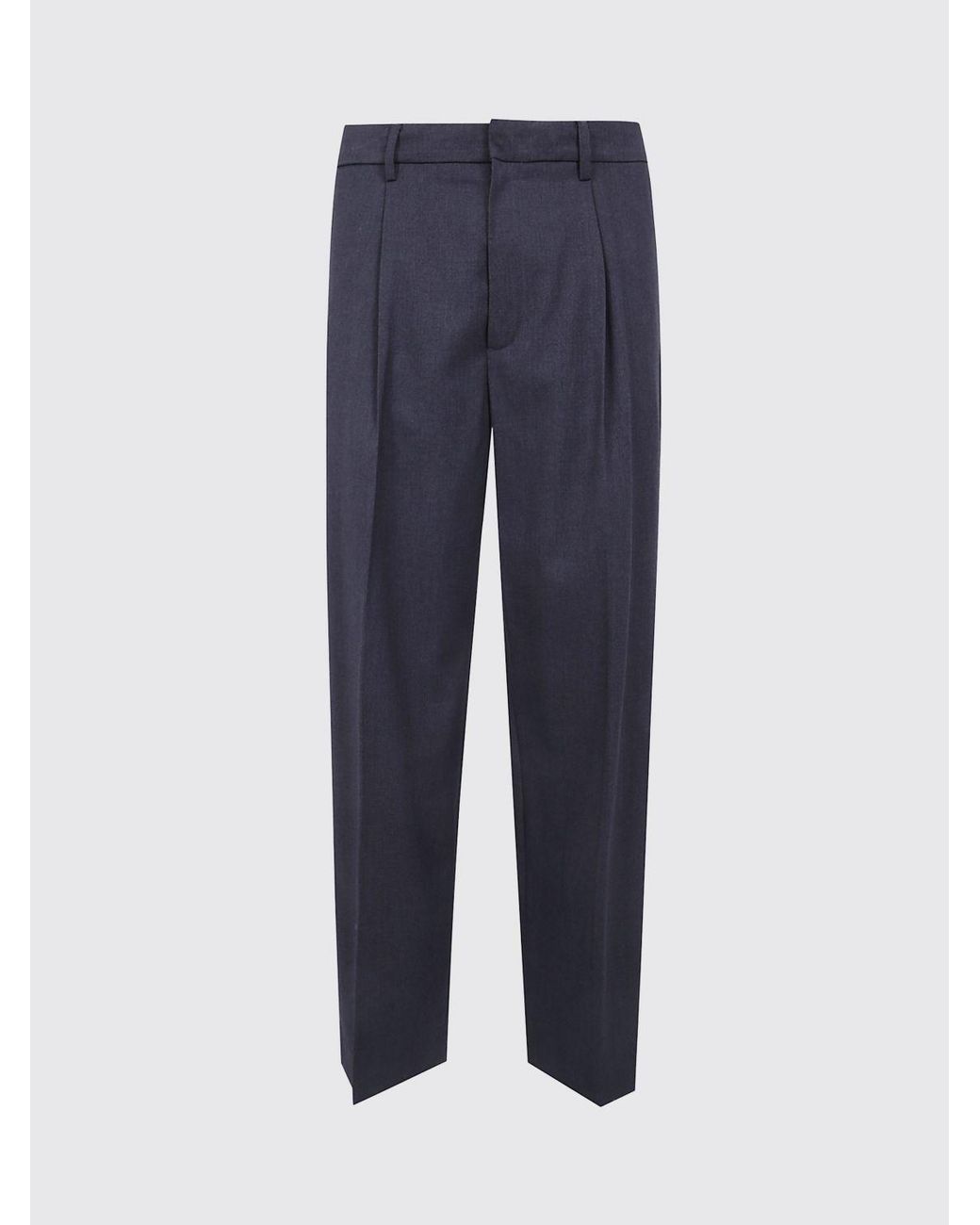 DUNST Blue Wide Leg Pleated Tailored Trousers for men