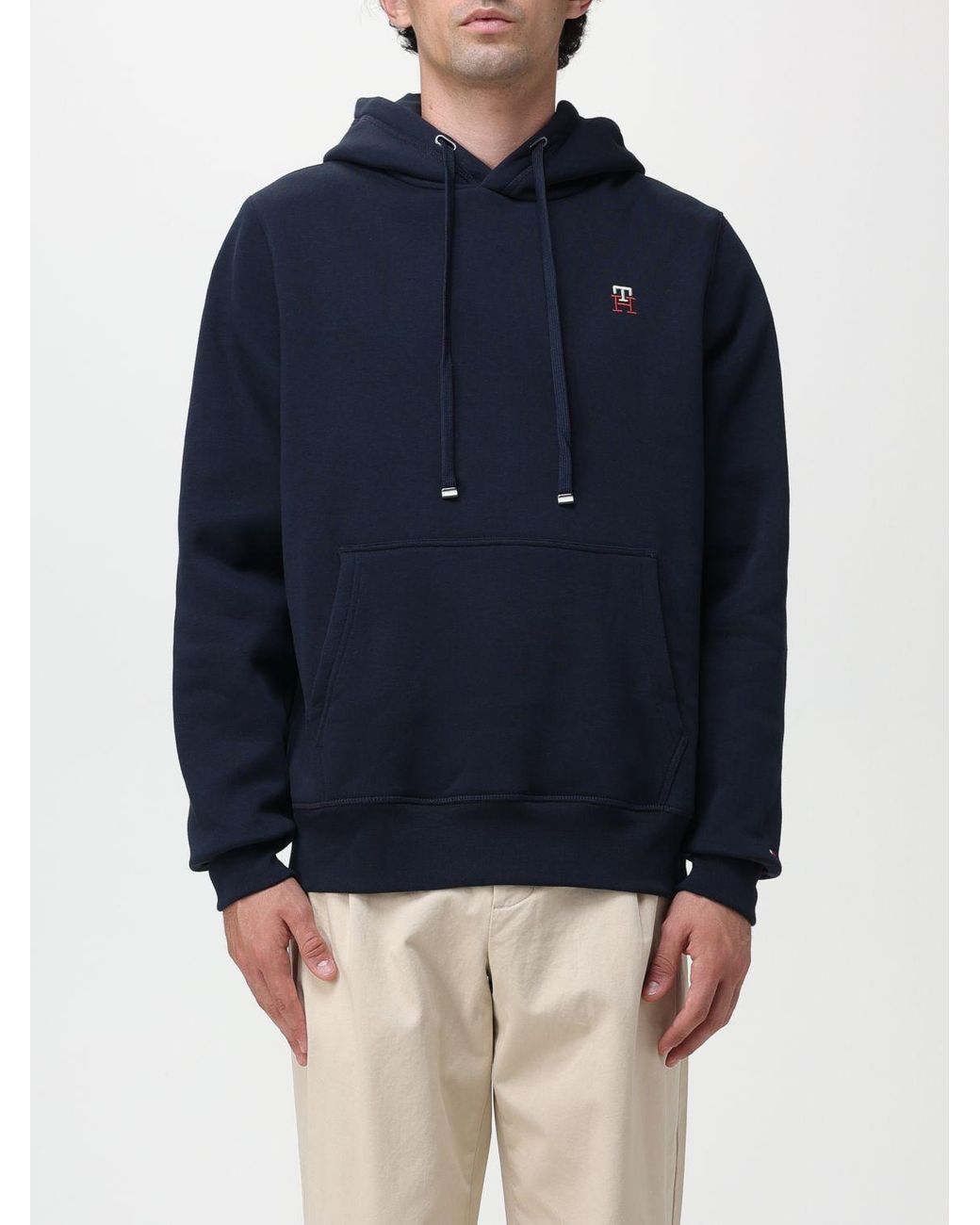 Tommy Hilfiger Monogram Flex Fleece Hoodie Blue