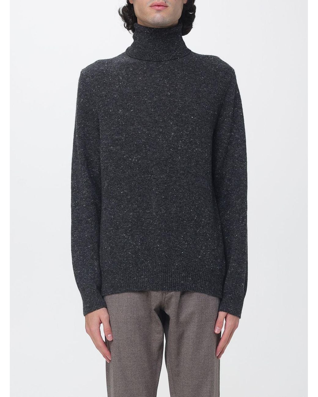 Luciano Barbera Gray Cashmere And Wool Blend Turtleneck Jumper for men