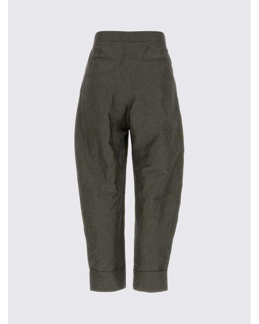 PT Torino Black Cropped Fit Cotton And Linen Trousers