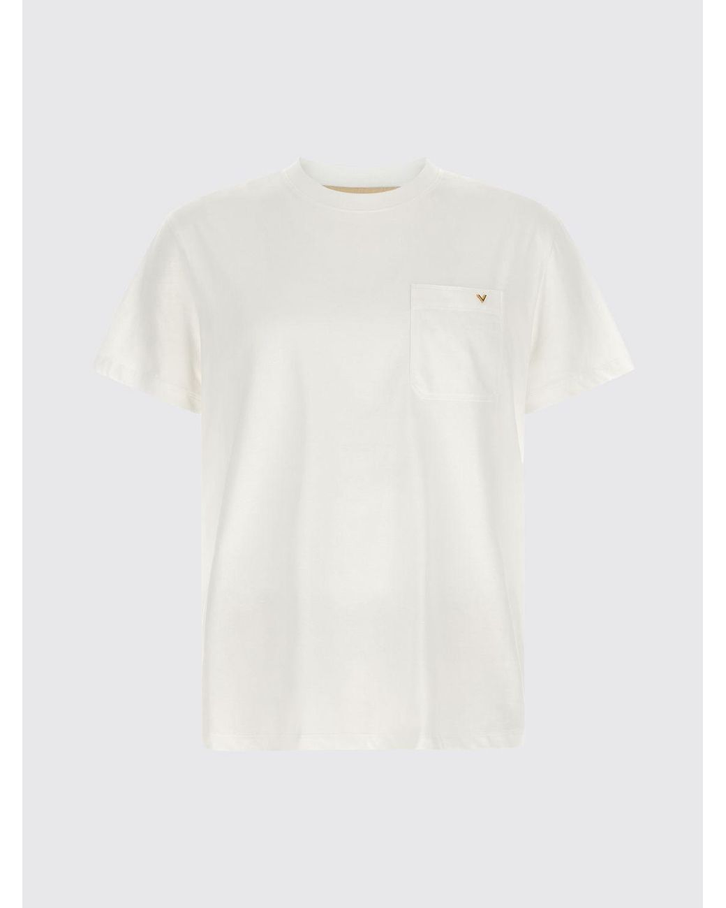 Valentino Garavani White Cotton T-Shirt With Pocket And Vlogo Signature for men
