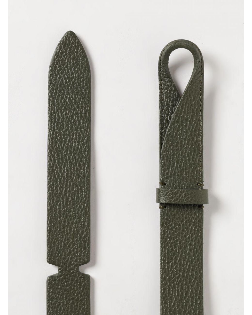 Cinturón Nobuckle De Piel Martillada Orciani de hombre de color Green