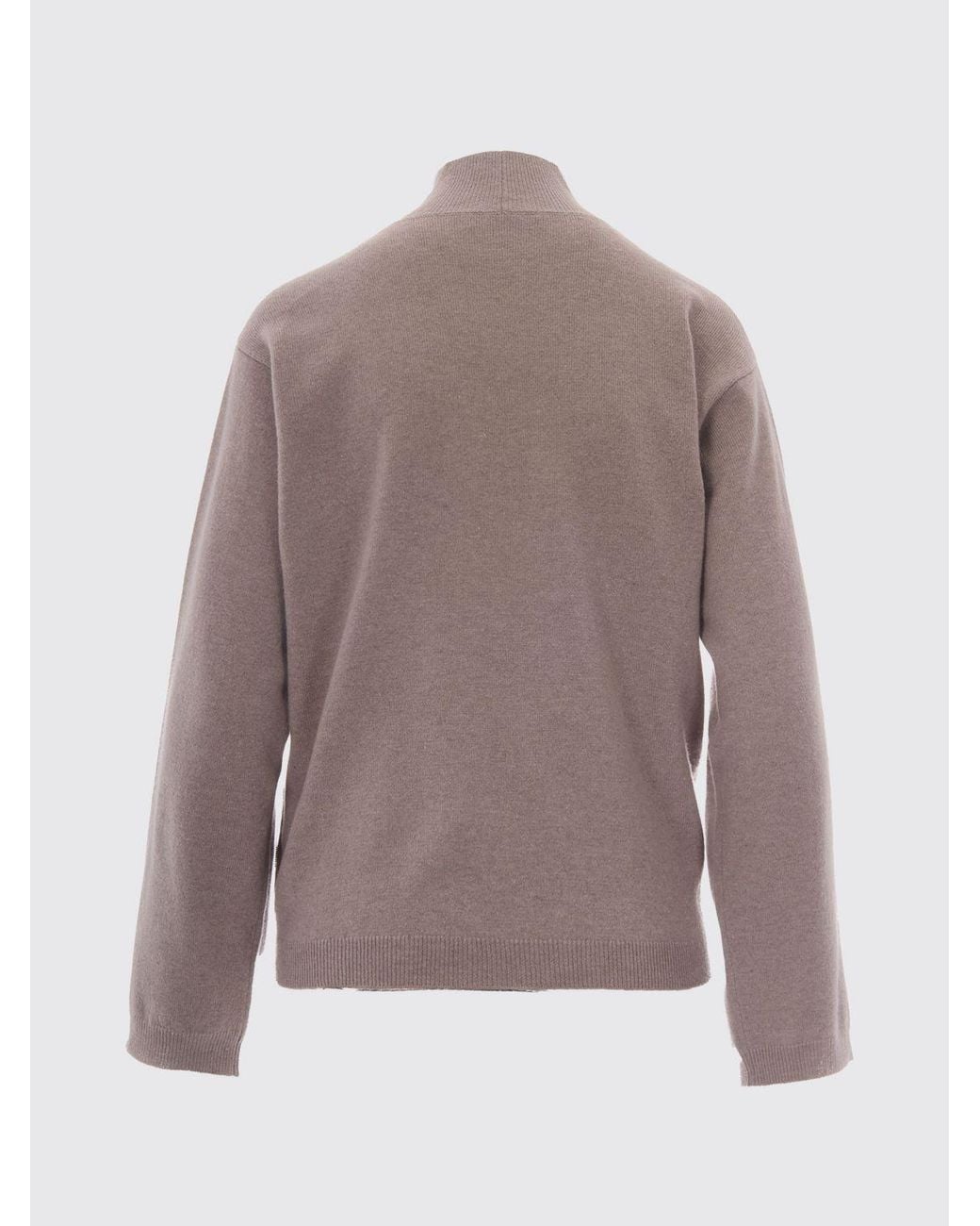 Fabiana Filippi Brown Wool, Silk And Cashmere Mock Neck Jumper With Jewelled Detail