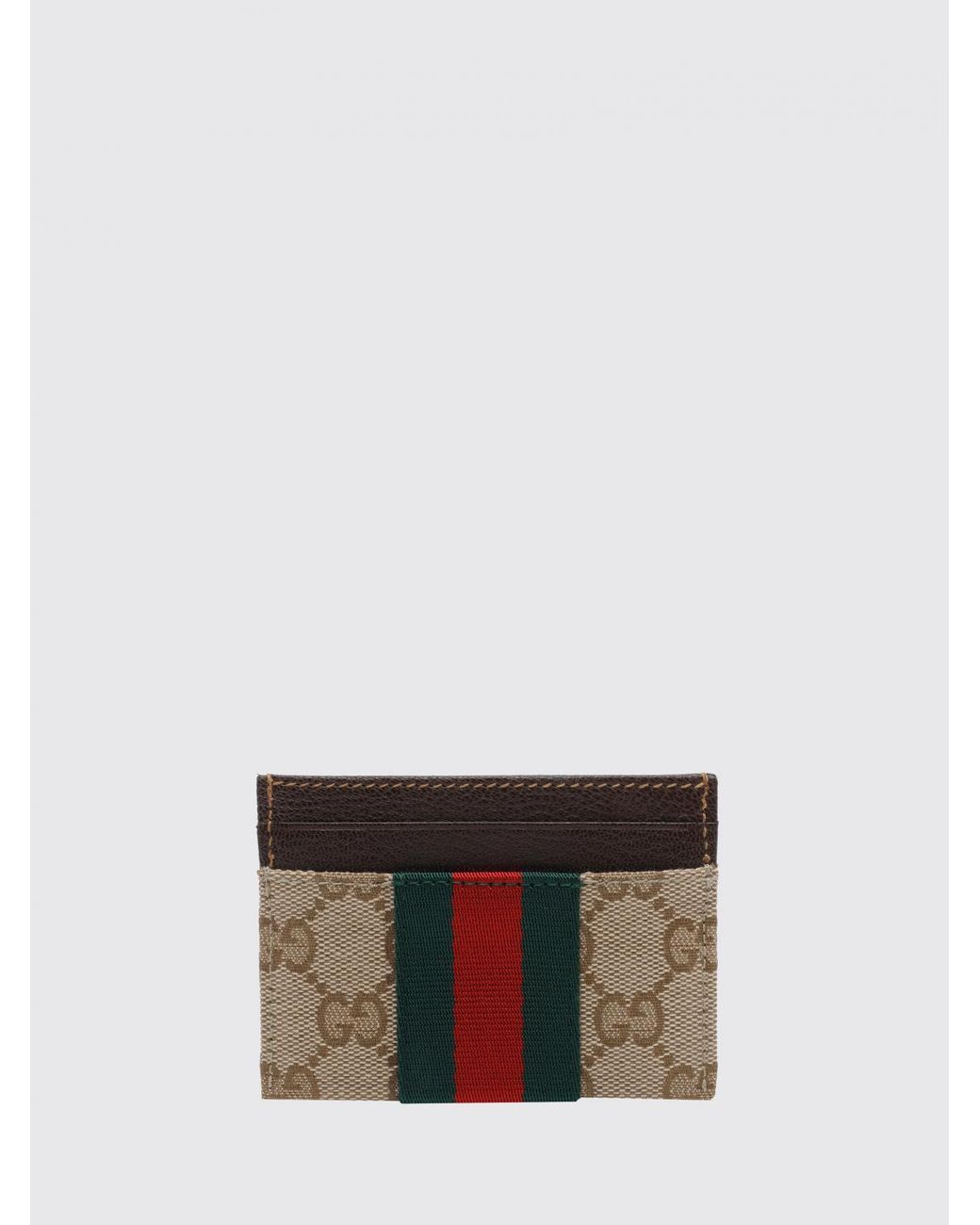 Gucci Ophidia Kartenetui Aus Gg Supreme-Stoff Mit Lederbesatz in White für Herren