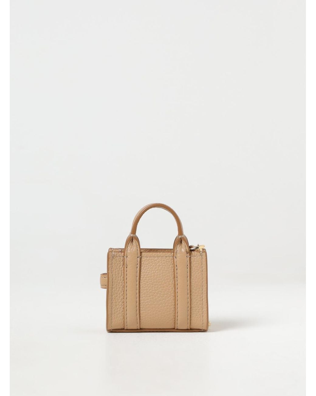 Marc Jacobs Natural The Nano Tote Bag Grained Leather Keychain