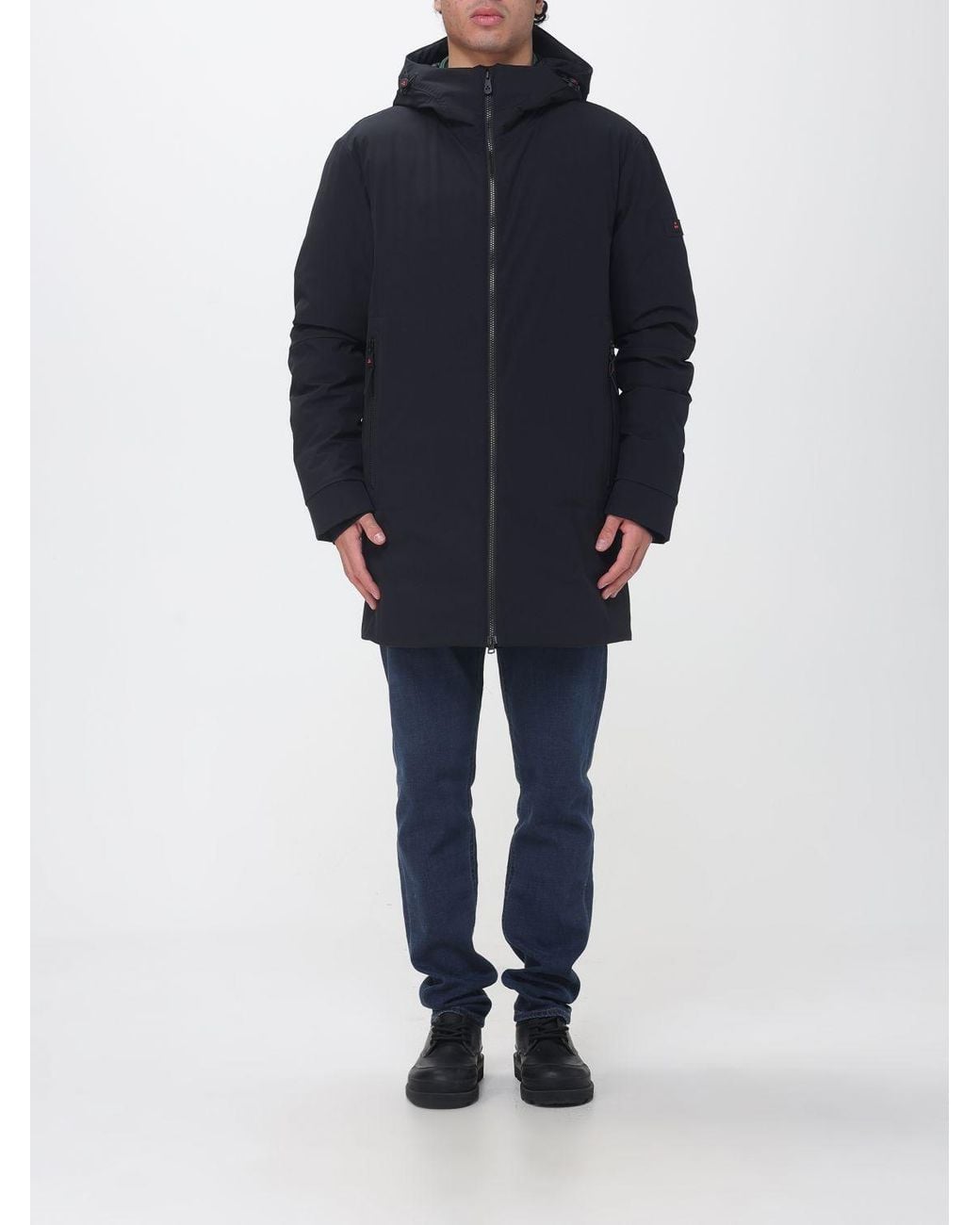 Peuterey Blue Metide Recycled Nylon Hooded Jacket With Primaloft Padding for men