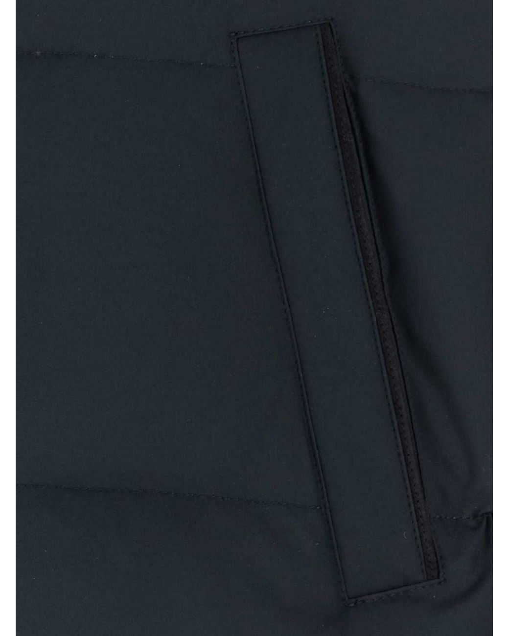 Canali Blue Quilted Long Polyester Puffer Jacket With Padded Hood for men