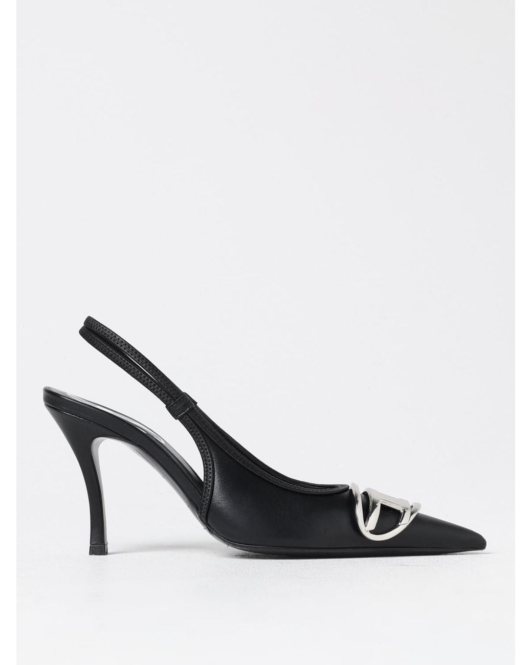 DIESEL White D-Venus Slingbacks Aus Leder