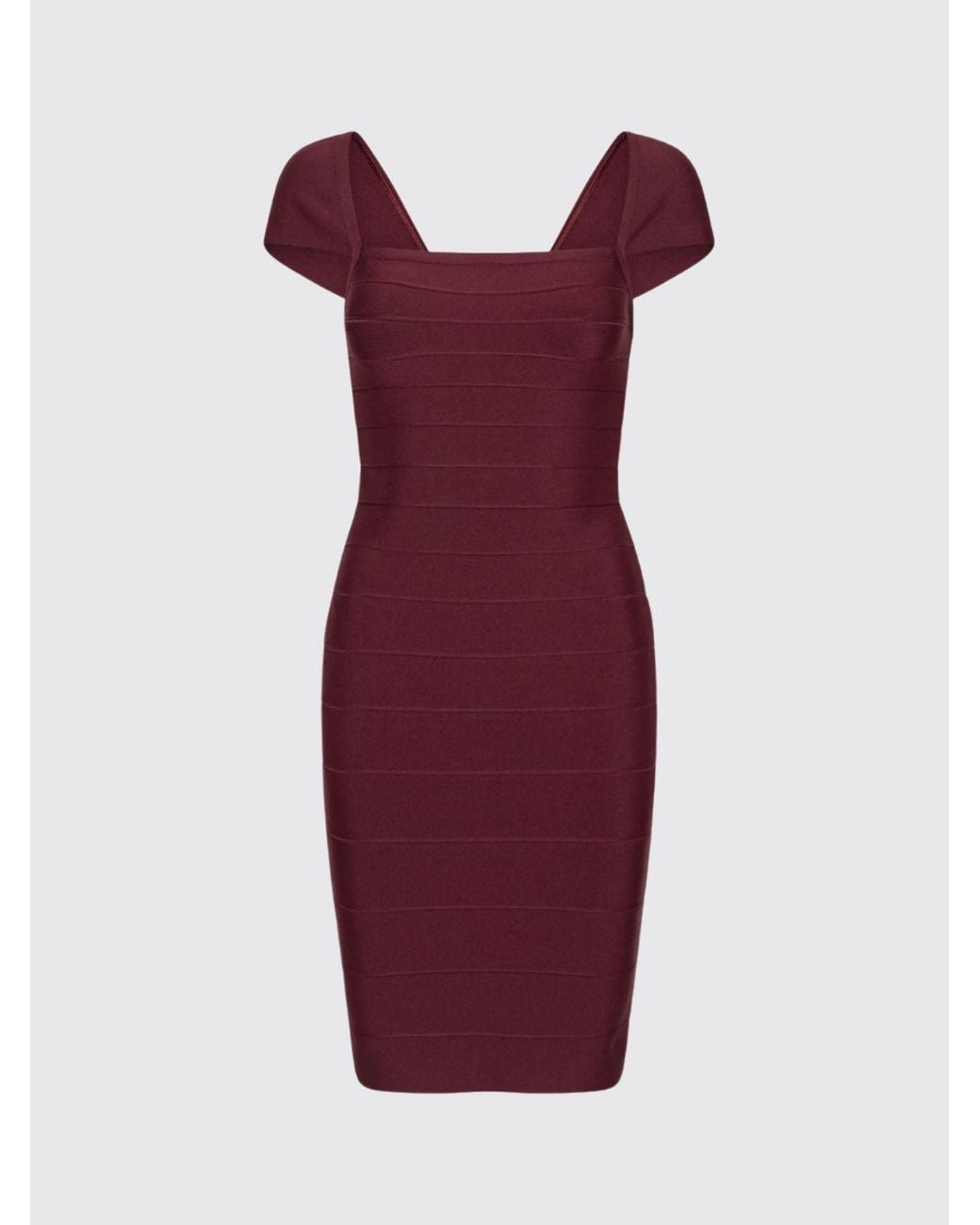 ROTATE BIRGER CHRISTENSEN Red Slim Fit Recycled Jersey Sheath Mini Dress With Square Neckline