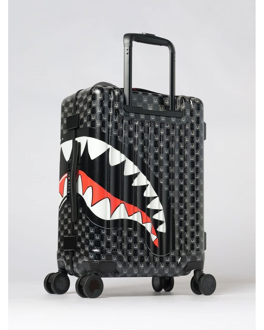 Sprayground Black Polycarbonate Travel Trolley With Embossed Logo And Swivel Wheels for men