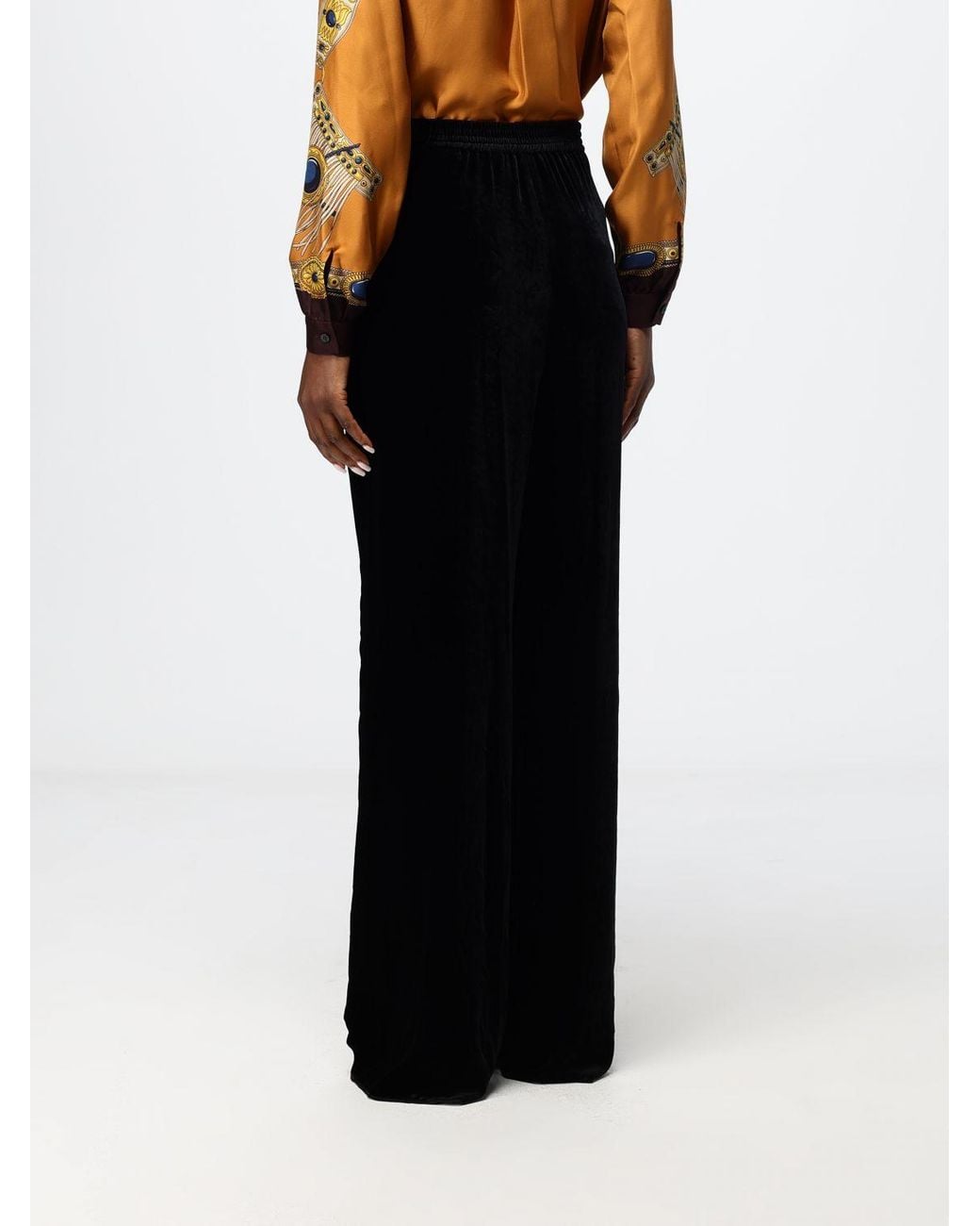 Etro Black High-Waisted Wide-Leg Palazzo Trousers