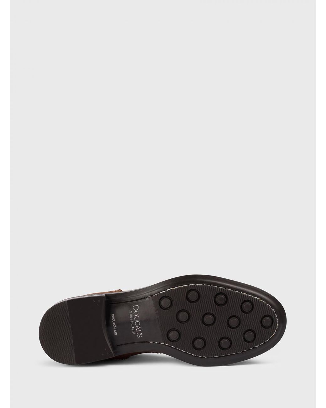 Doucal's Brown Leather Monk Strap With Brogue Detail