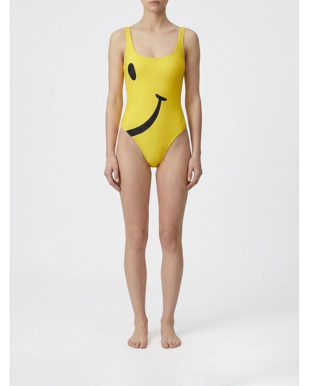 Moschino Couture Yellow Printed One-Piece Swimsuit