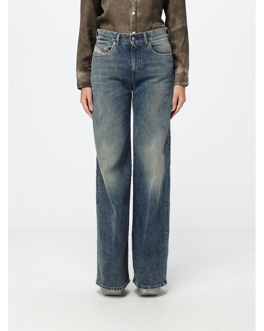 DIESEL Blue High-Waisted Wide Leg Palazzo Jeans