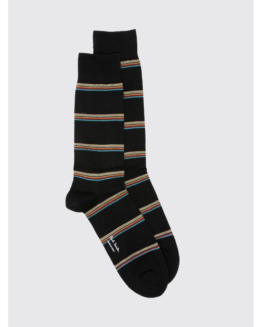 Paul Smith Black Stripe Calf-High Socks for men