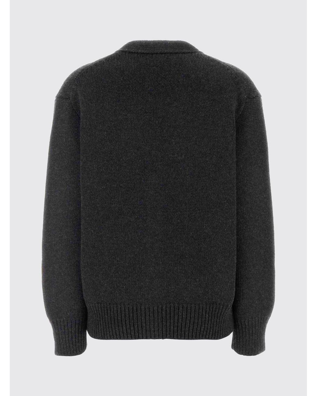 The Row Gray Cashmere Blend Cardigan With V-Neck, Dropped Shoulders And Button Closure