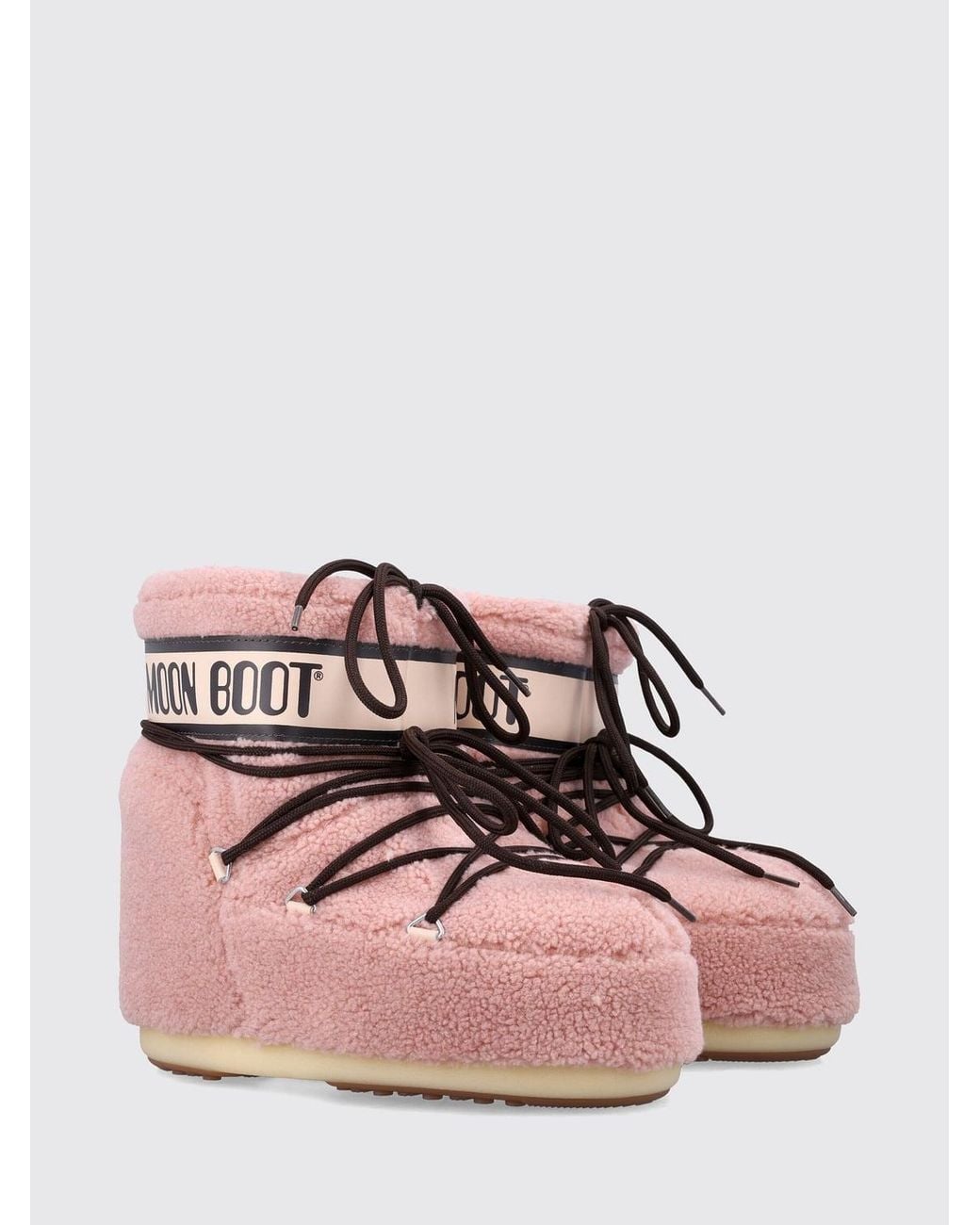 Moon Boot Pink Flat Ankle Boots