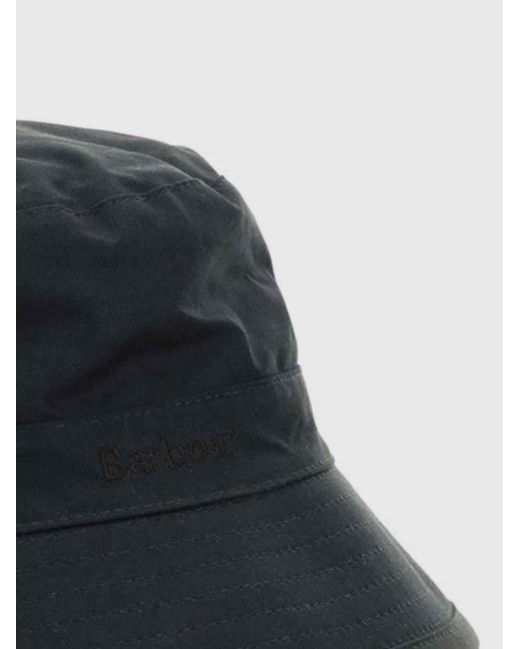 Barbour Blue Cotton Bucket Hat With Embroidered Logo for men