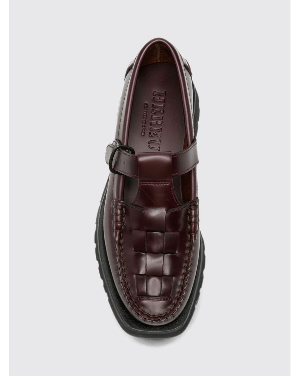 Hereu White Soller Sport Brushed Leather Loafers With Strap And Low Heel