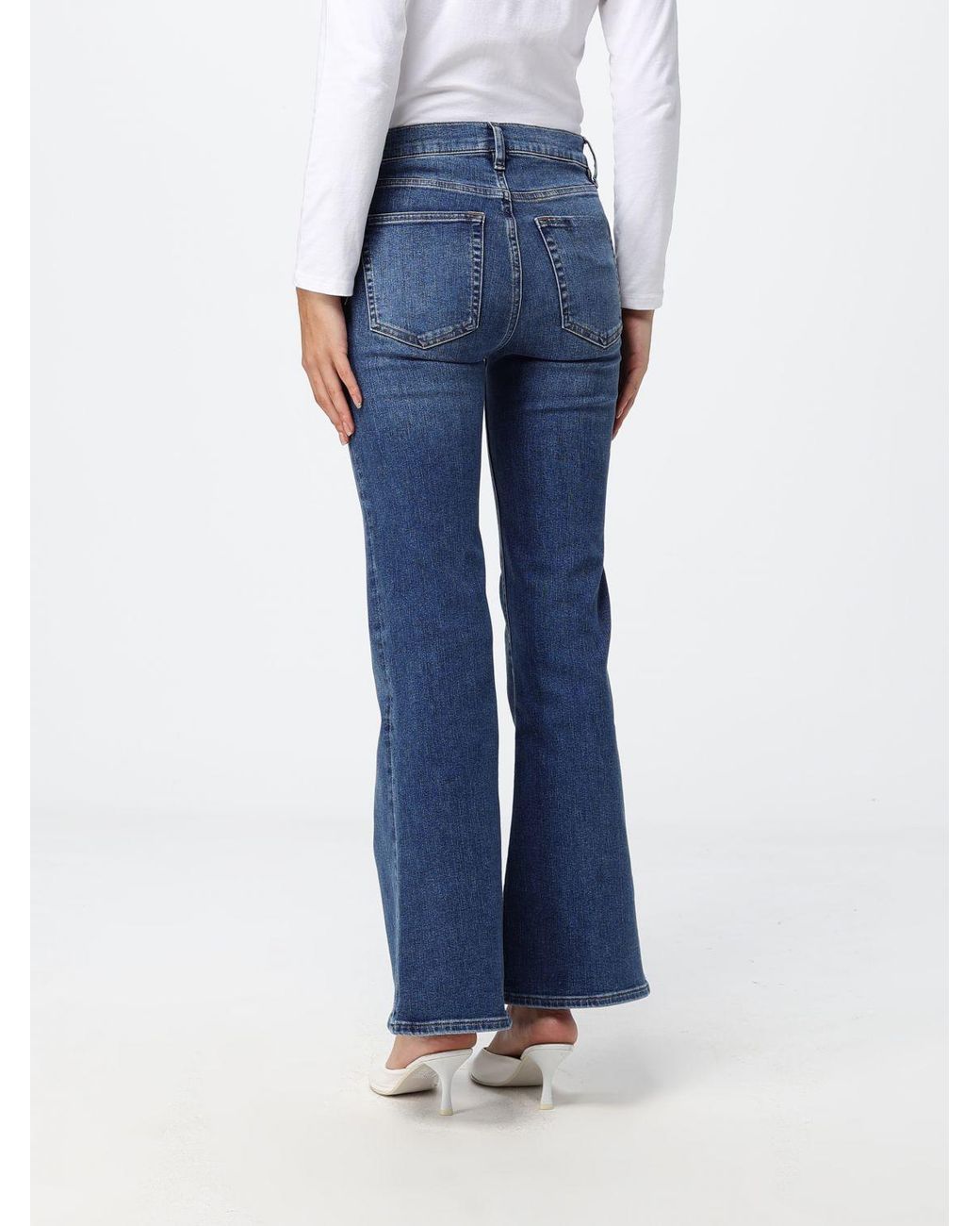 FRAME Blue The Reboot High-Waisted Flared Stretch- Jeans