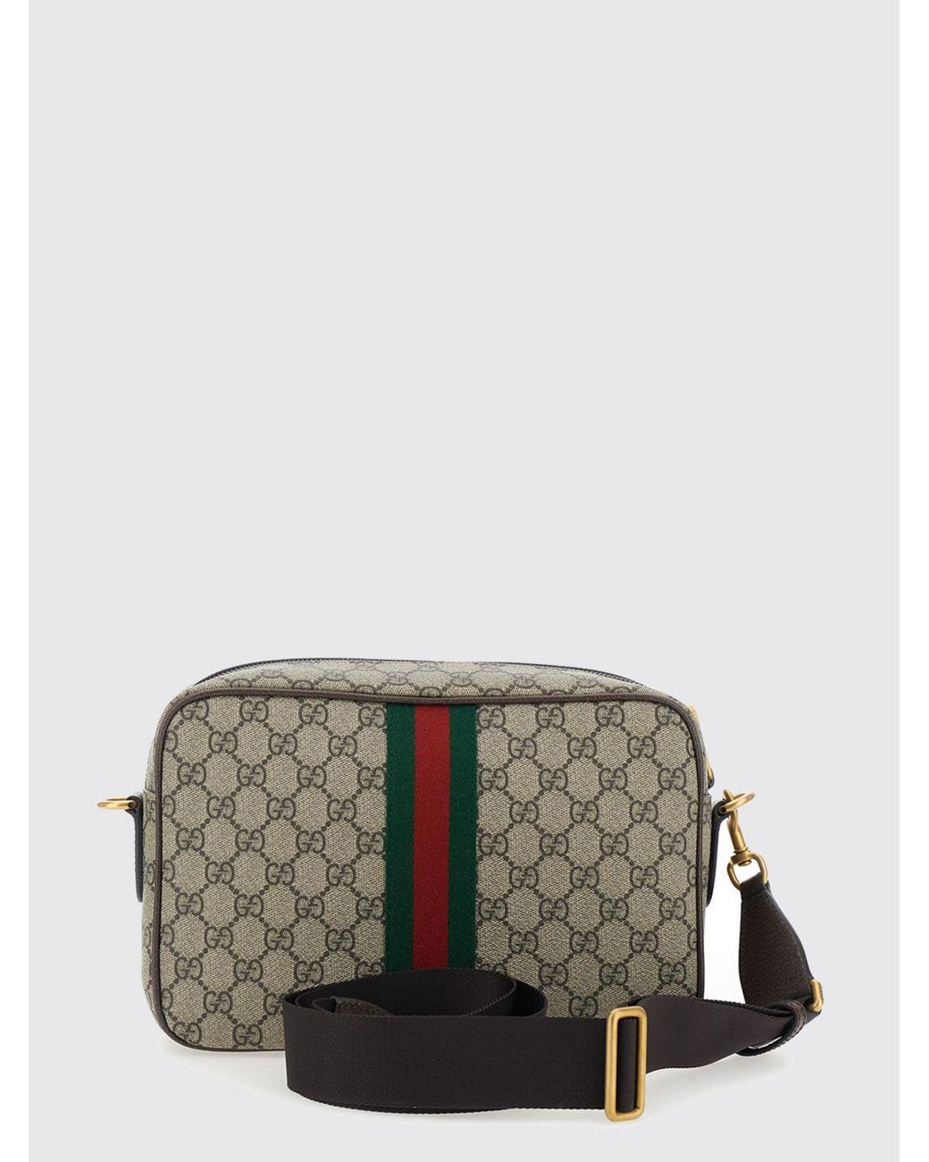 Gucci Gray Ophidia Gg Supreme Canvas Camera Bag With Web Stripe for men