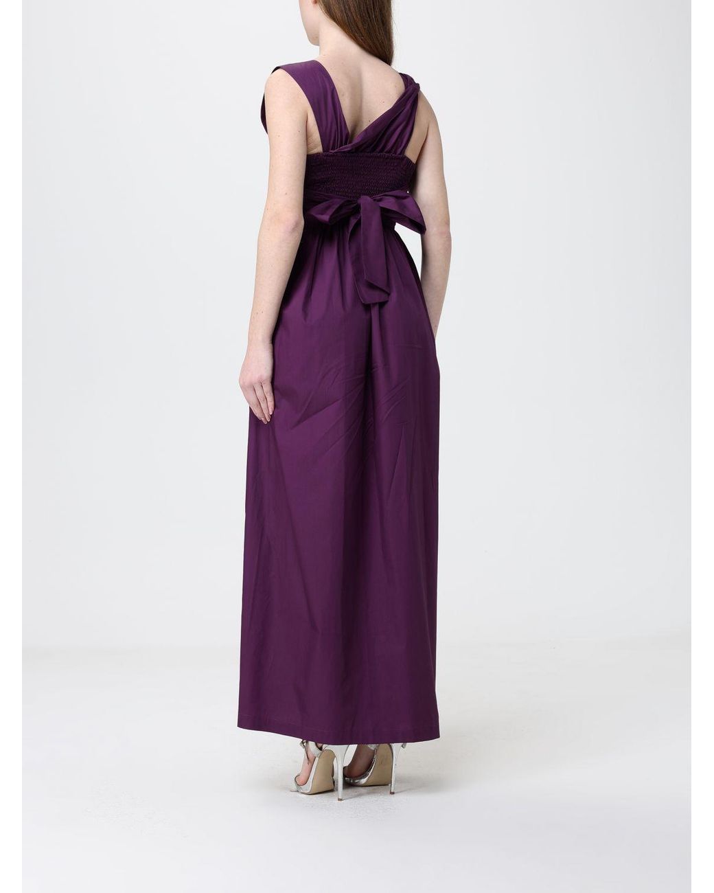 Tela Purple Cotton One-Shoulder Dress