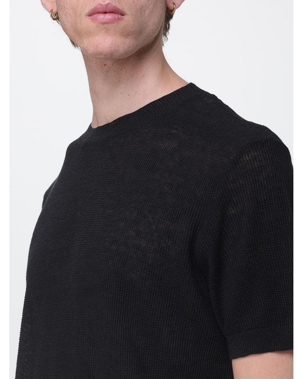 Barena Black Linen And Cotton Knit for men