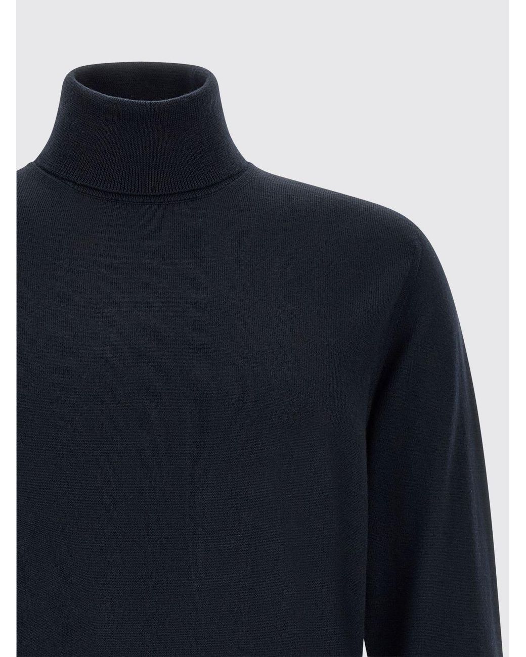 Zanone Blue Long-Sleeved Turtleneck Jumper for men