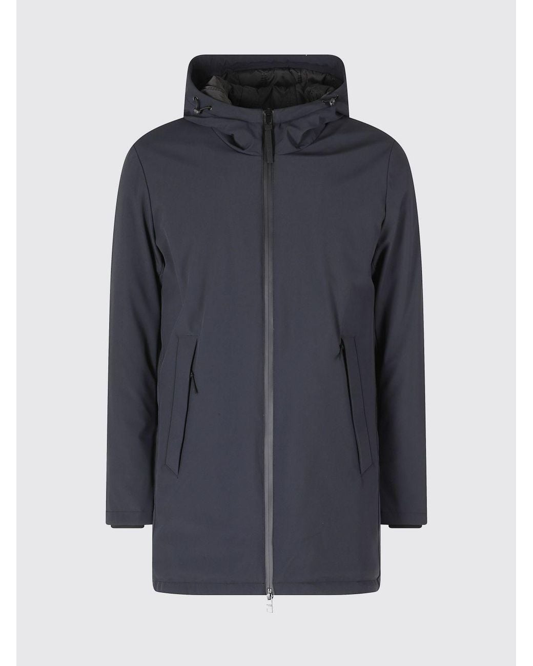 People Of Shibuya Blue Knee-Length Technical Fabric Parka With Primaloft Padding for men