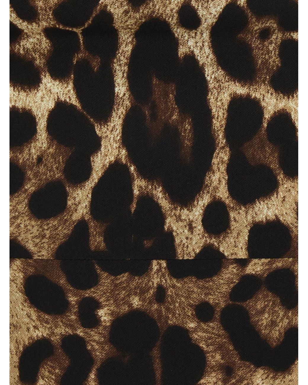 Dolce & Gabbana Natural Dolce &Amp Gabbana Animalier Print Silk Midi Sheath Dress With Square Neckline