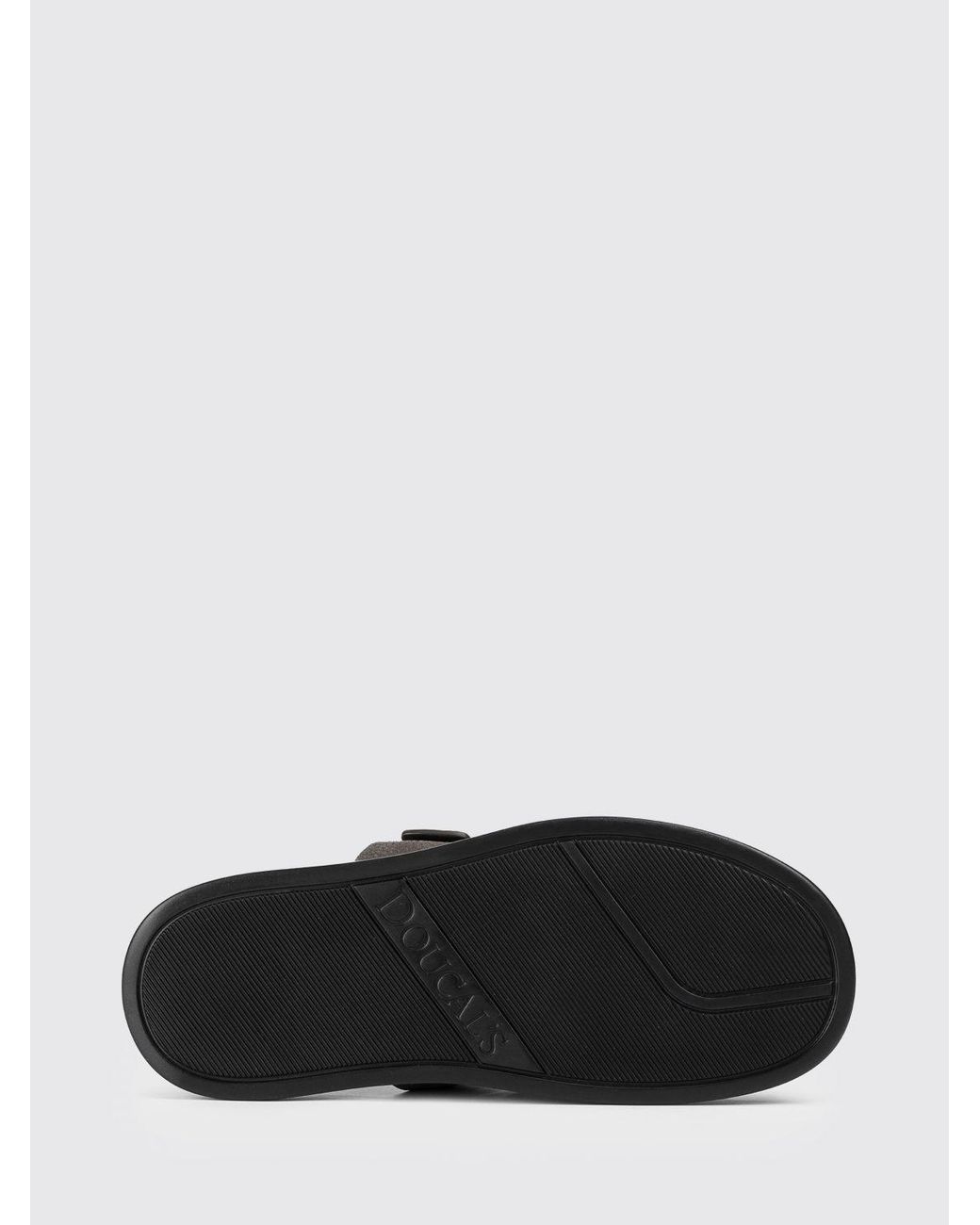 Doucal's Black Grained Leather Sandals for men