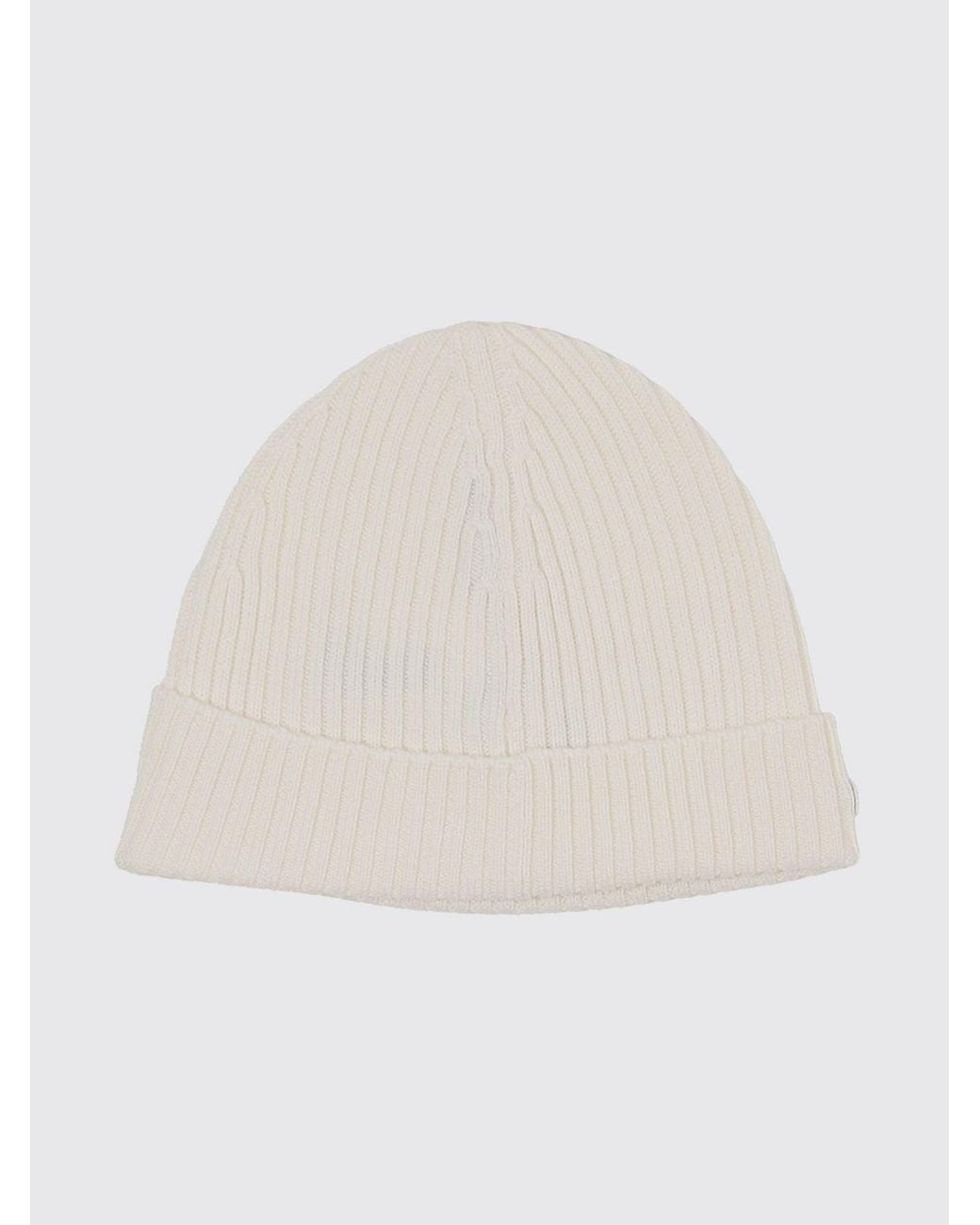 Lacoste Natural Pure Wool Beanie With Cuffed Hem And Embroidered Crocodile Logo for men