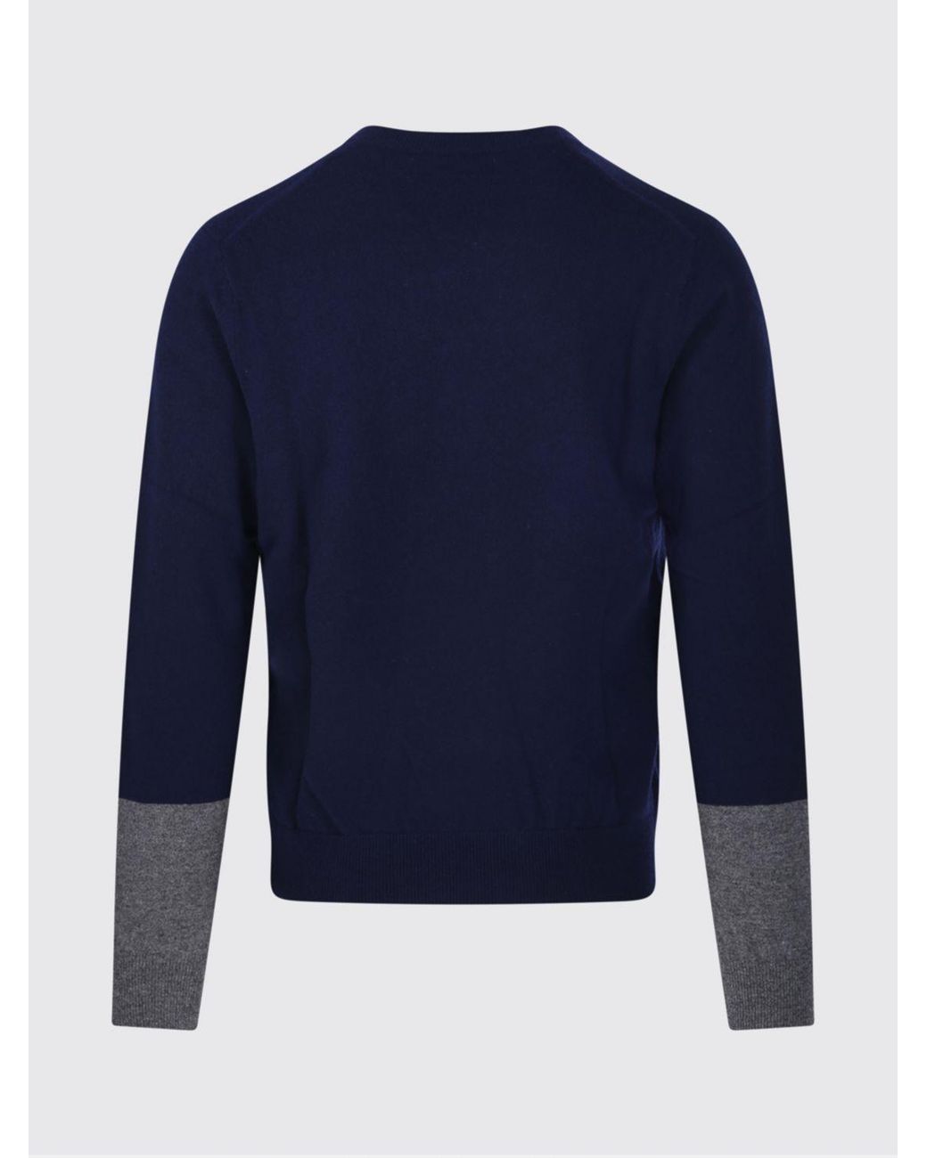 Comme des Garçons Blue Pure Lambswool V-Neck Jumper for men