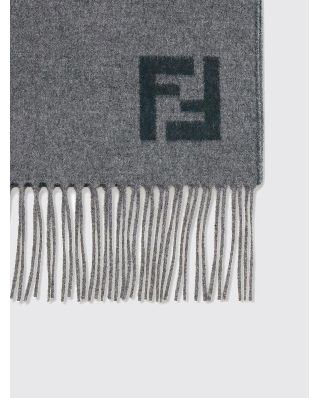 Sciarpa Ff Double Face di Fendi in Gray da Uomo