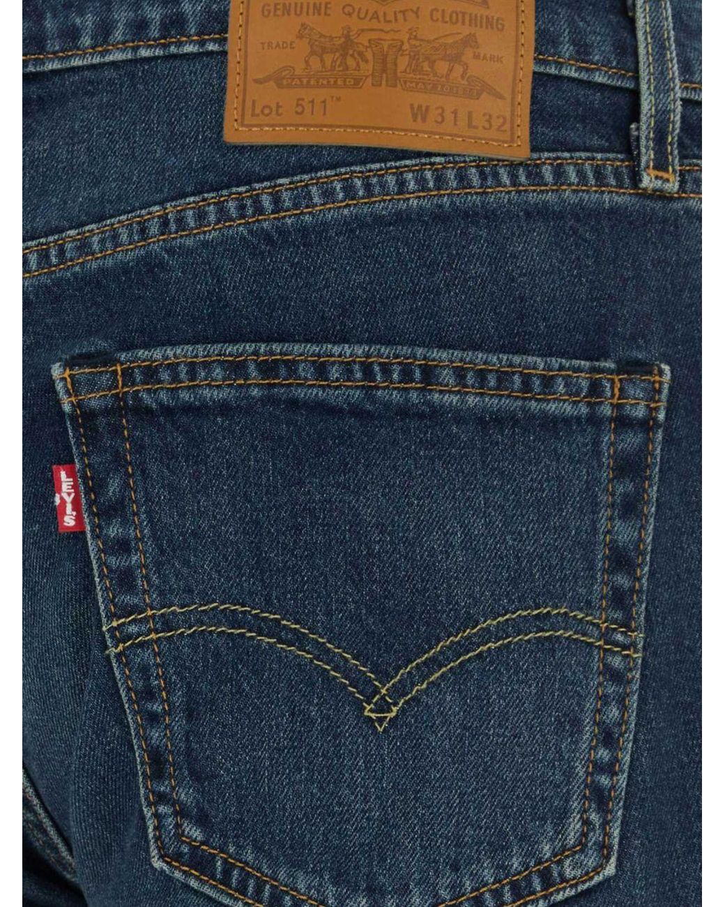 Levi's Blue 511 Slim Fit Mid-Rise Cotton Denim Jeans for men