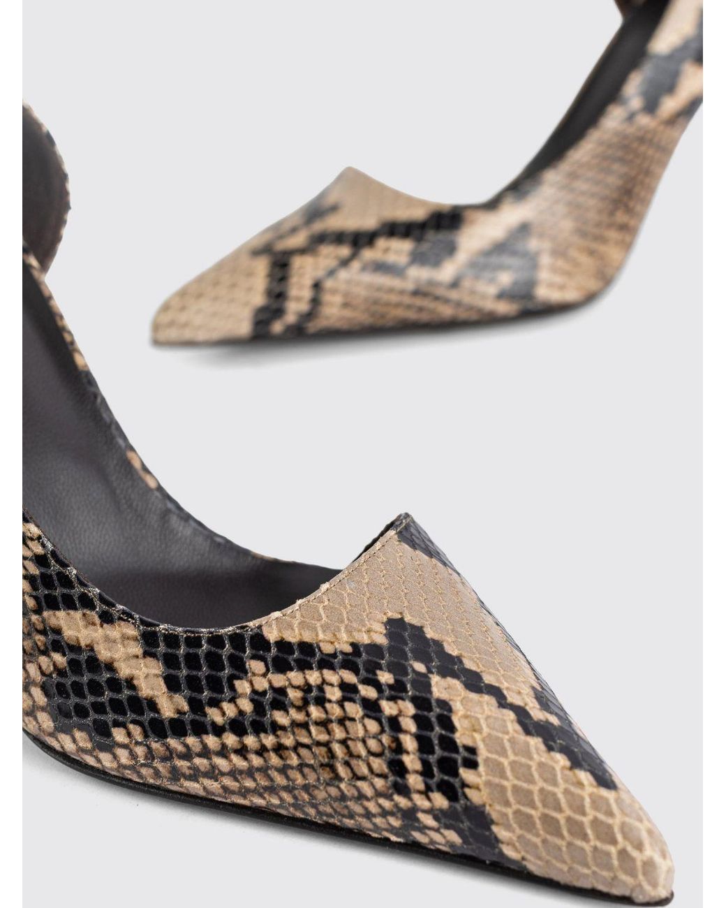 Khaite White Jett D'Orsay Python-Print Leather Pumps With High Stiletto Heel