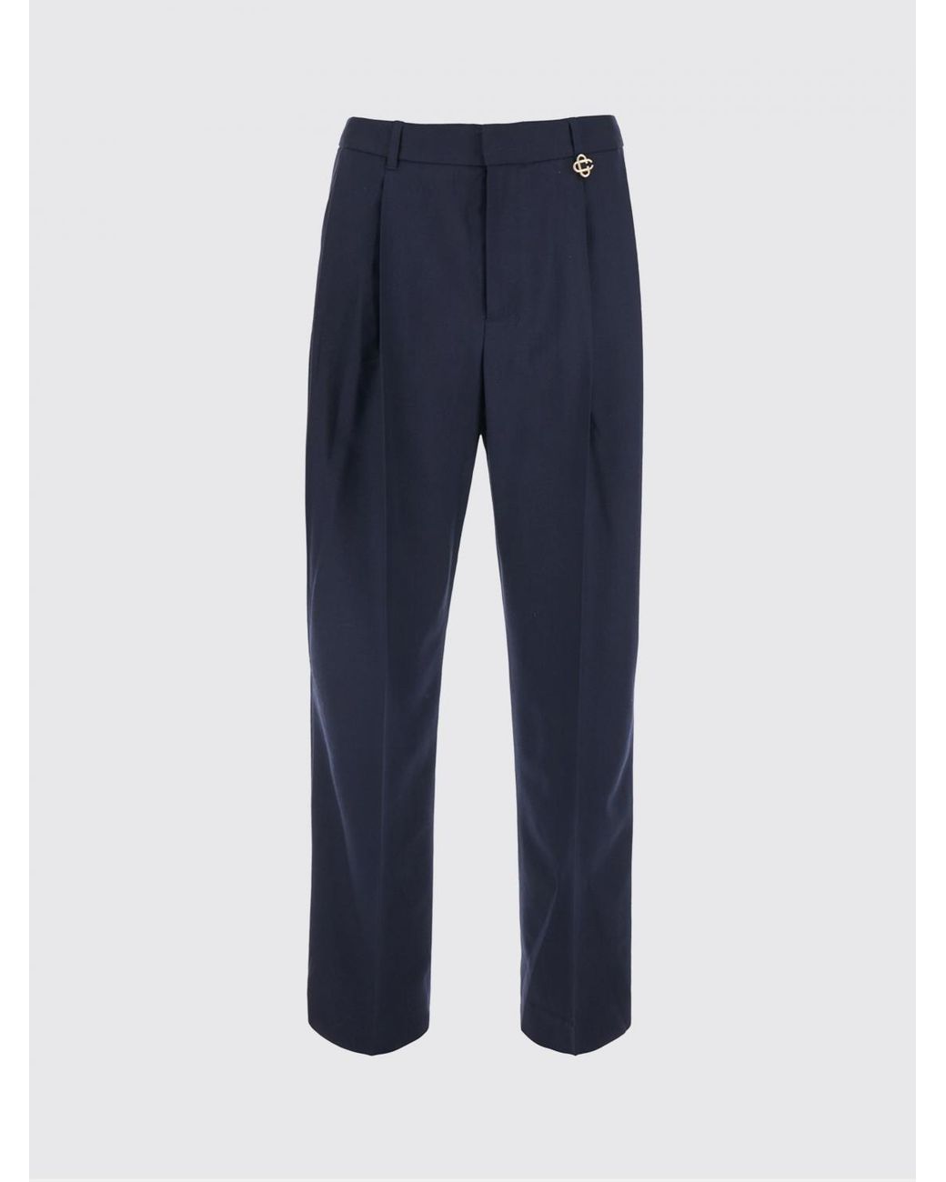 Casablanca Blue Slim-Fit Wool Tailored Trousers With America Pockets for men
