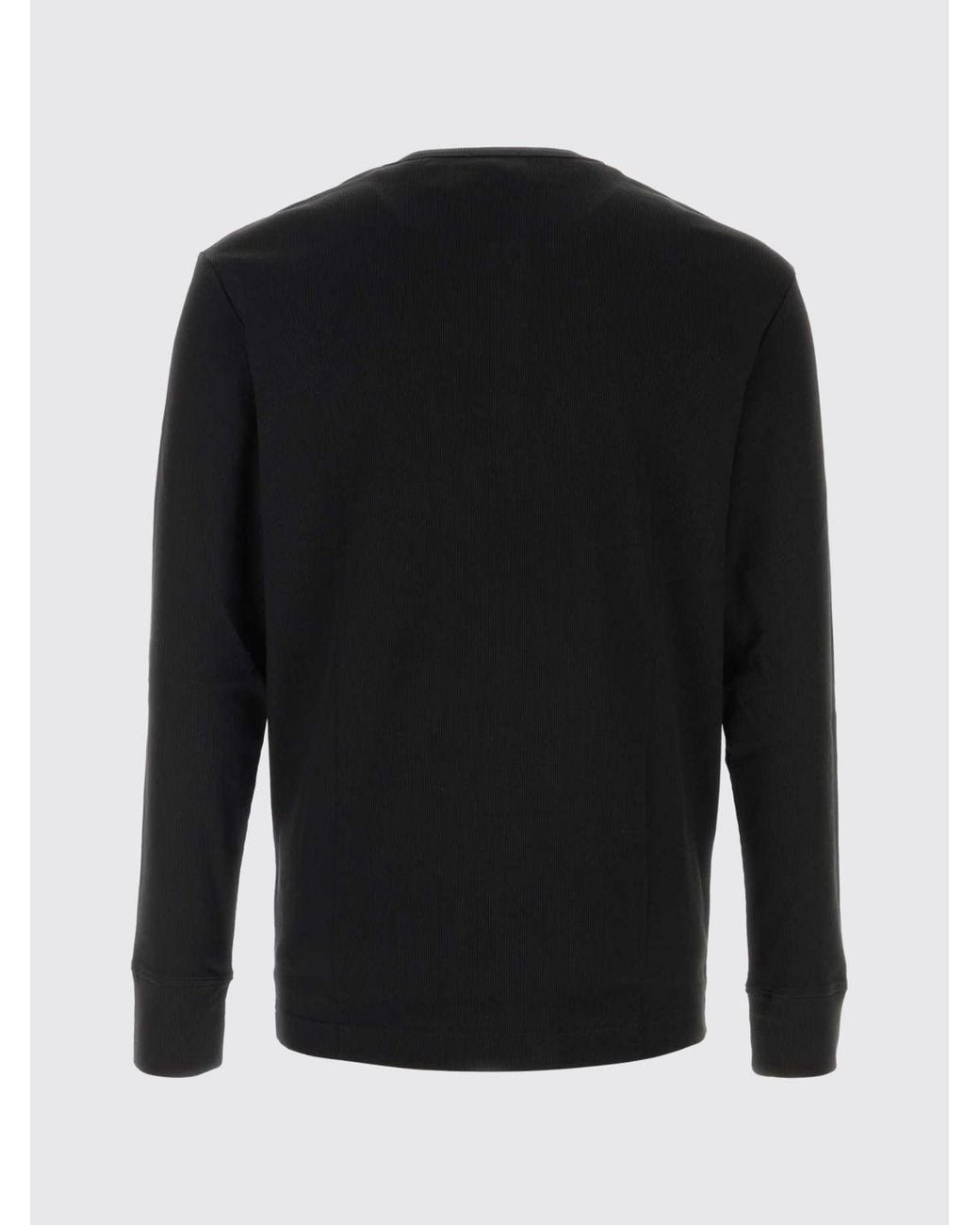 Burberry Black Long-Sleeved Cotton T-Shirt With Embroidered Ekd Logo for men