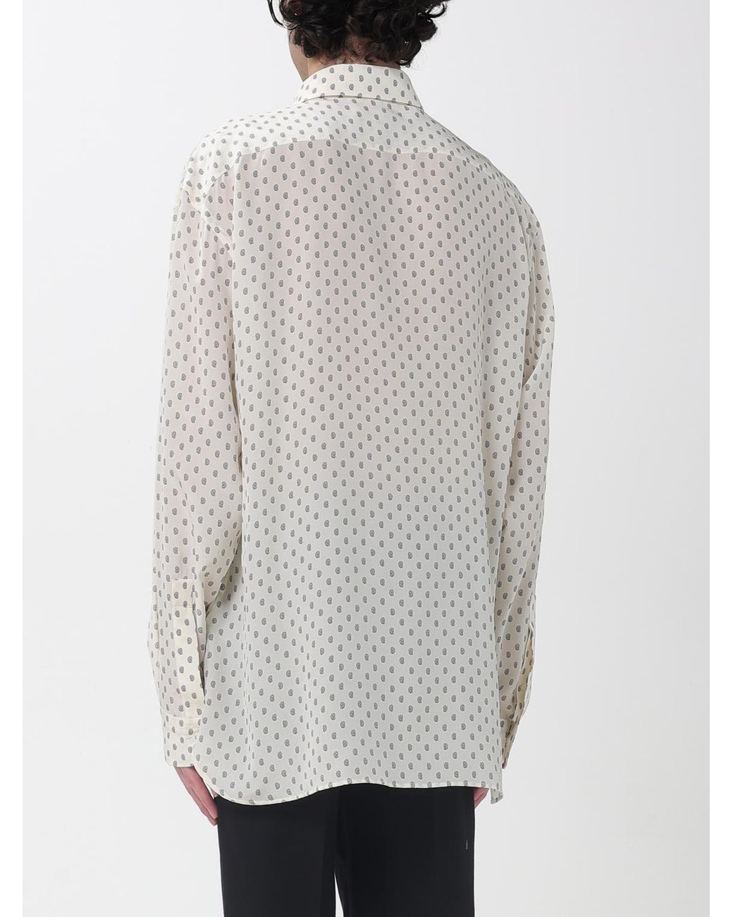 Tom Ford White Polka Dot Silk Shirt for men