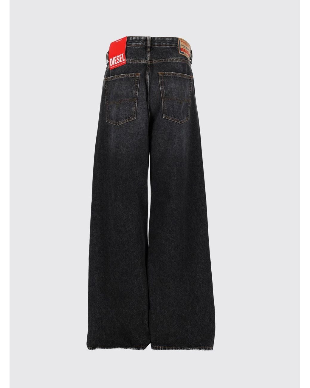DIESEL Black D-Rise Wide-Leg Jeans for men