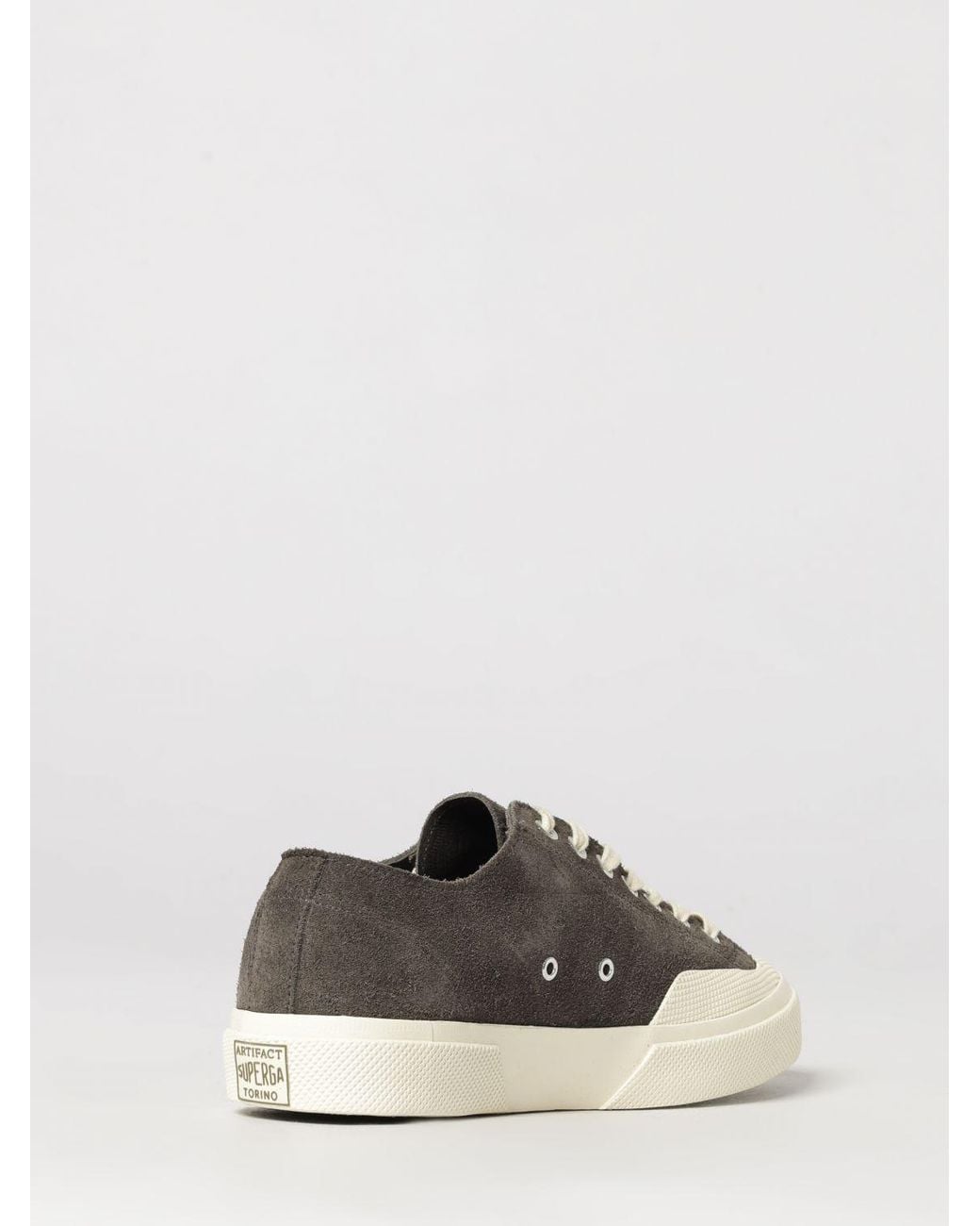 Superga White 2432 Works Suede Low-Top Sneakers With Rubber Toe Cap for men
