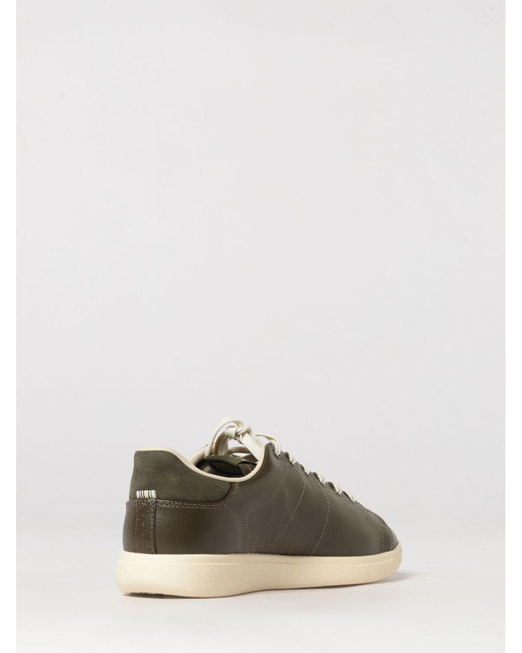 Paul Smith Green Smooth Calfskin Low-Top Sneakers With Printed Logo for men