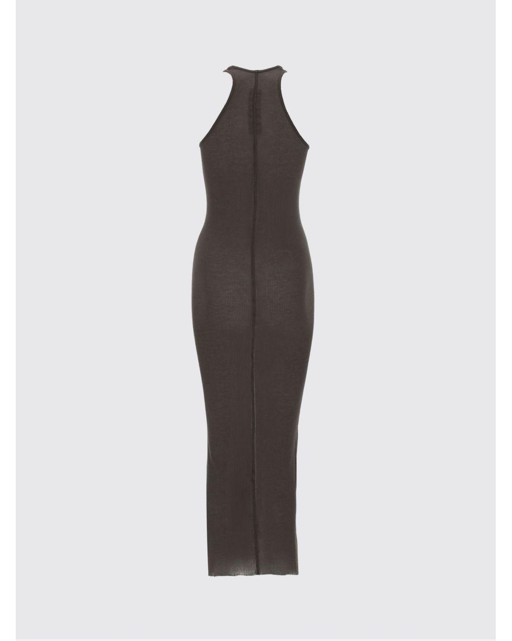 Rick Owens Brown Viscose And Silk Tank Dress
