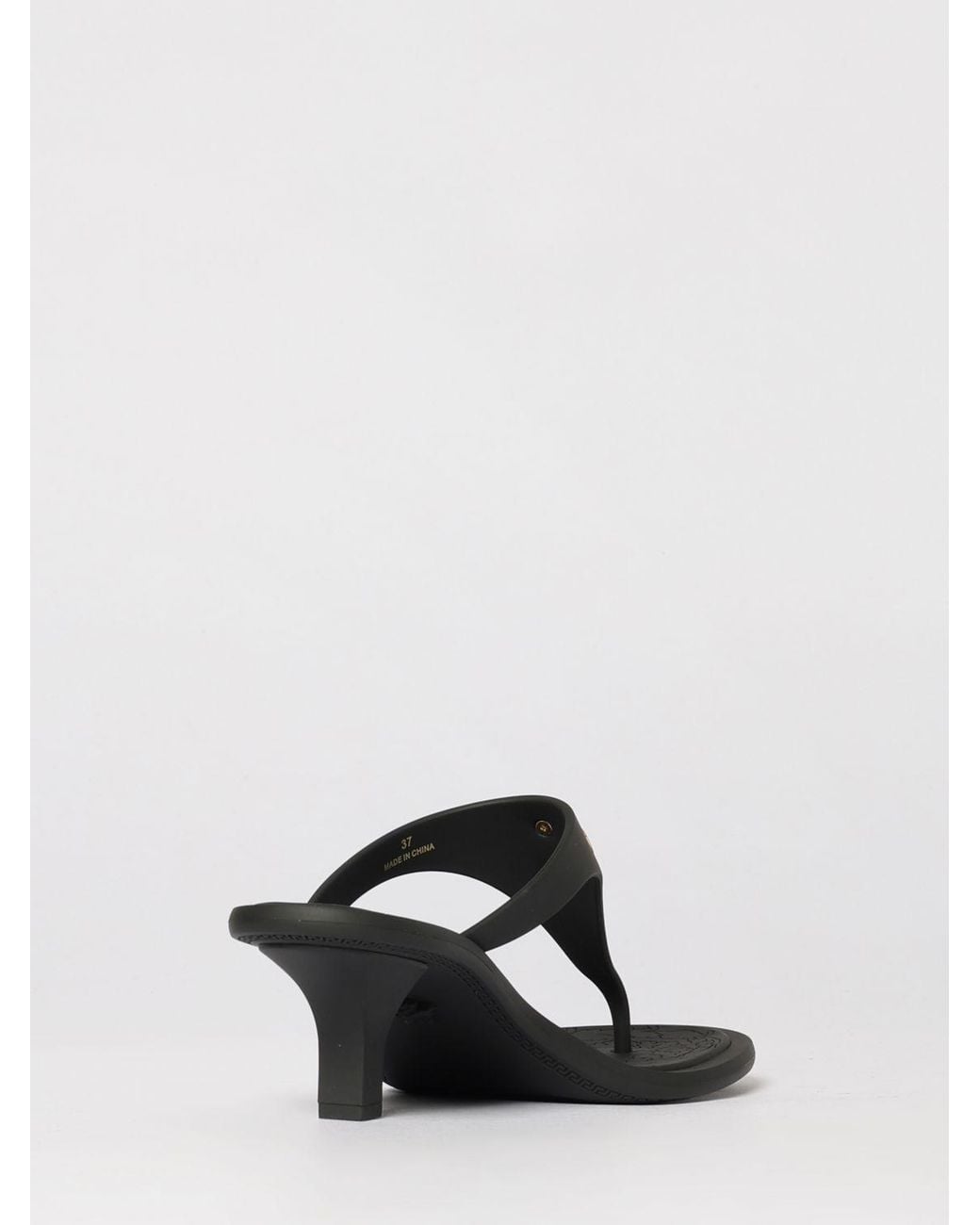 Versace Black Flache Sandalen Damen