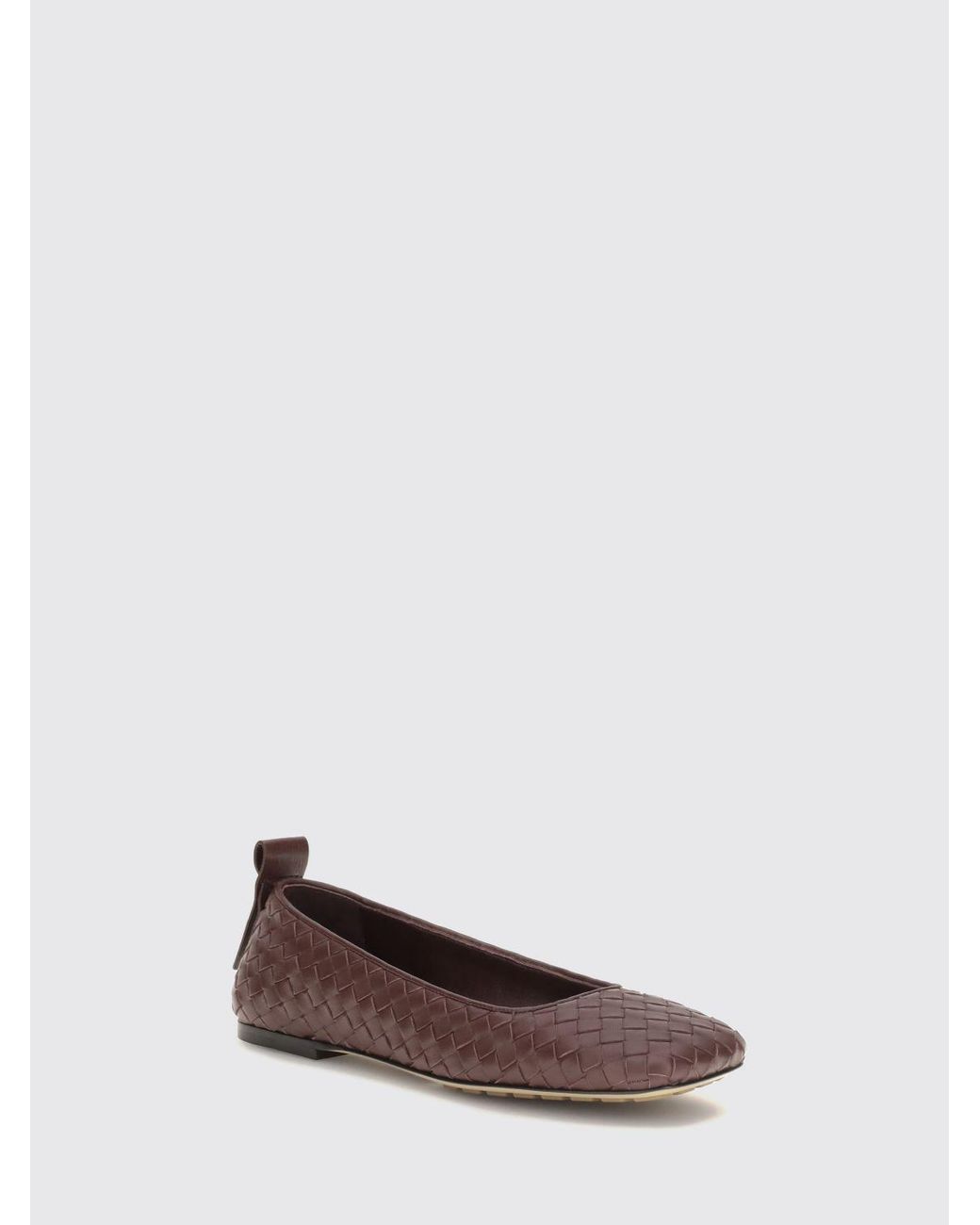 Bottega Veneta Brown Charlotte Woven Lambskin Square-Toe Ballet Flats