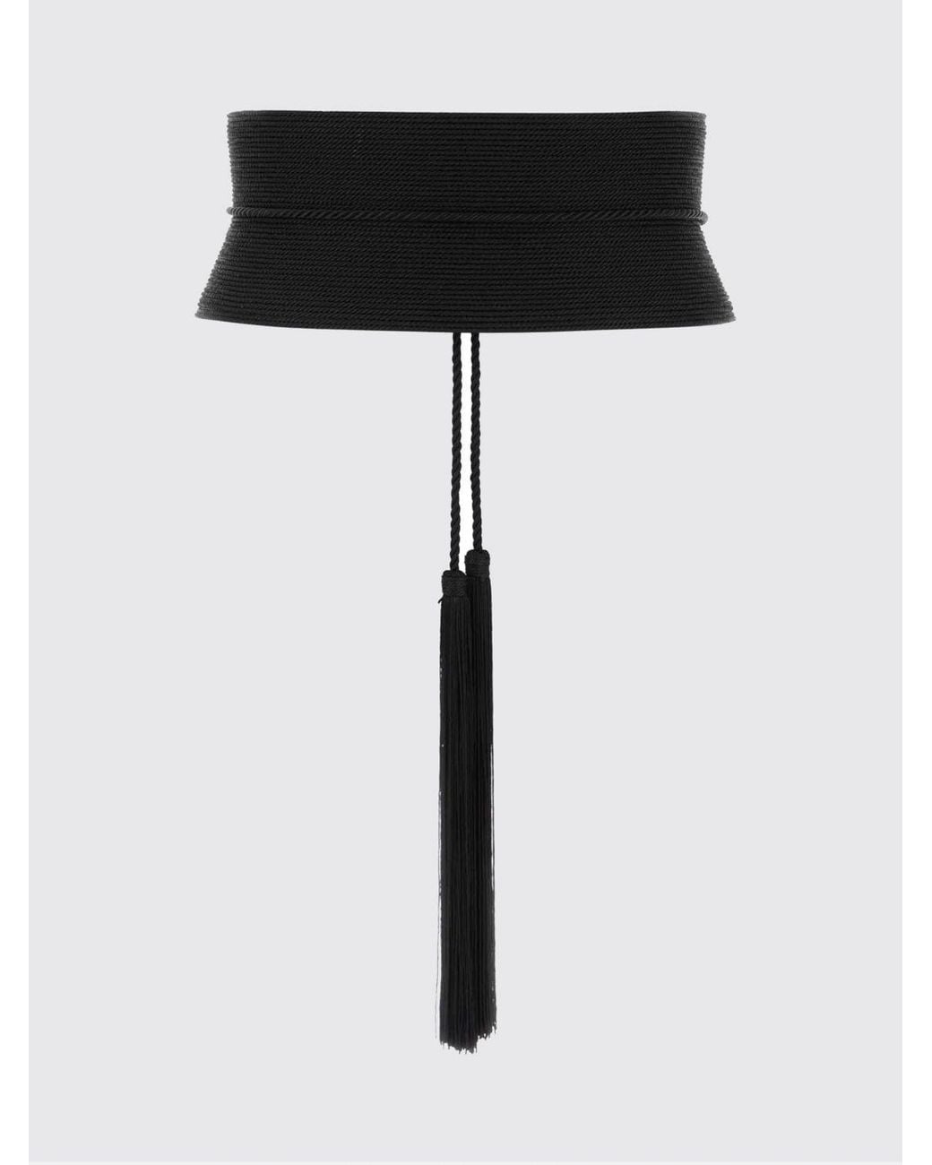 Alaïa Black Breiter Bustier-Gürtel Aus Viskose Und Leder Mit Quasten Zum Binden