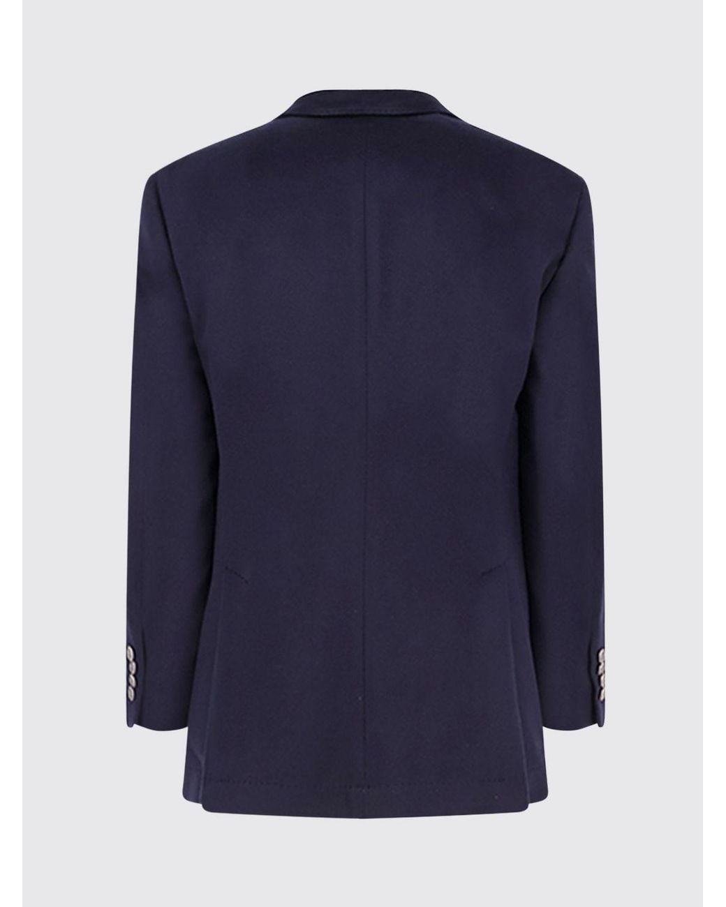 Brunello Cucinelli Blue Single-Breasted Short Coat for men