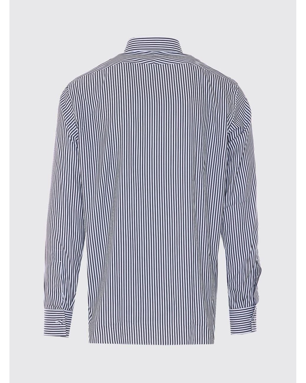 Tom Ford Blue Striped Cotton And Silk Shirt for men