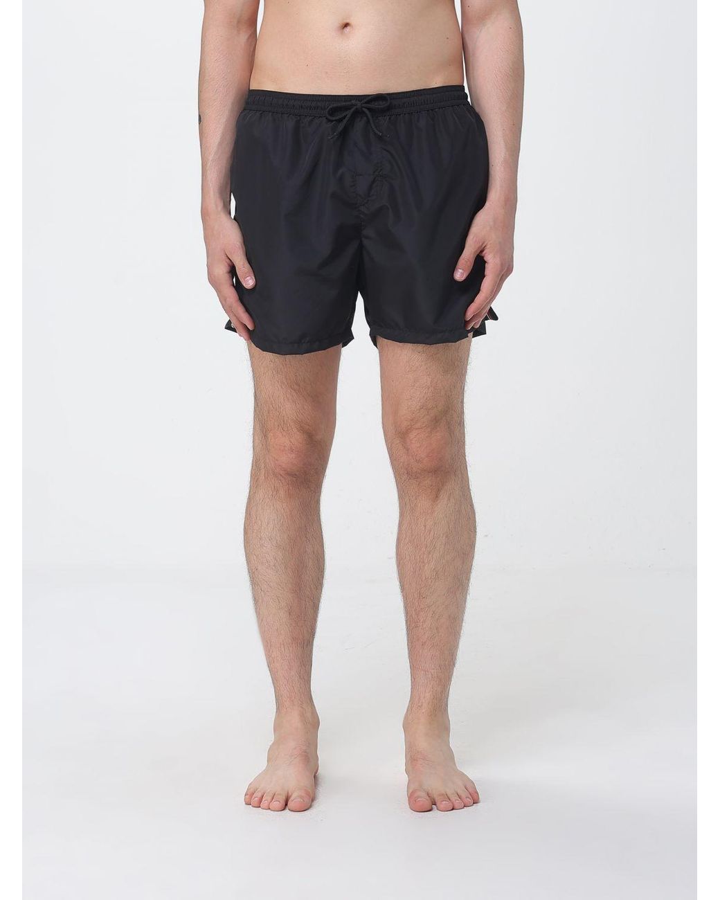 Gcds Blue Nylon Swimsuit With Jacquard Logo for men
